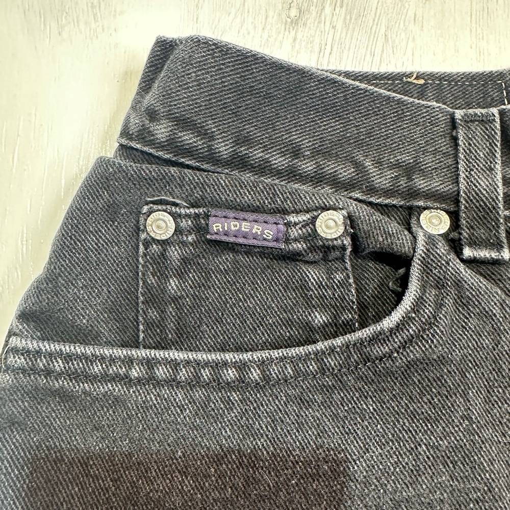 Vintage Riders Denim Jeans Women’s 14 Med USA Made Black High Rise Straight - Picture 8 of 12